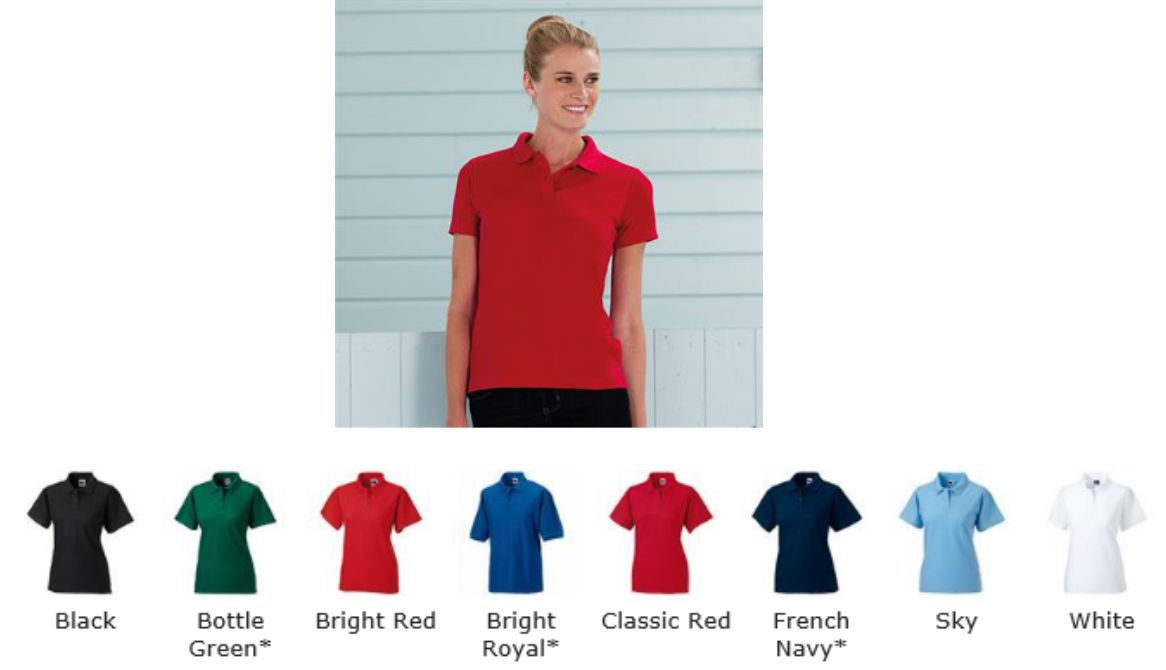 Russells 539F poly/cotton lady fit polo